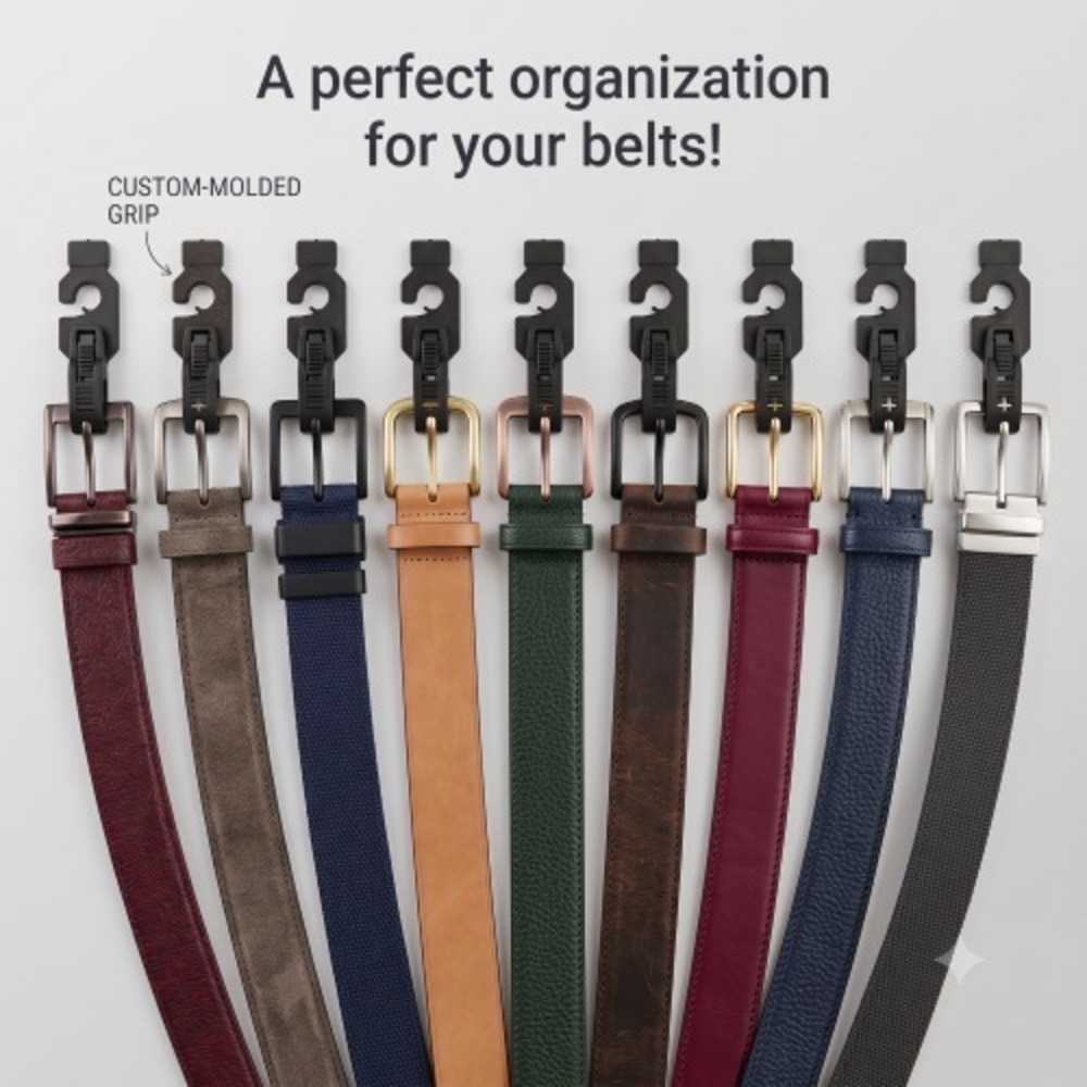 Black Plastic Belt Hangers Closet Storage Accessories Organizer Bulk 12 Pack